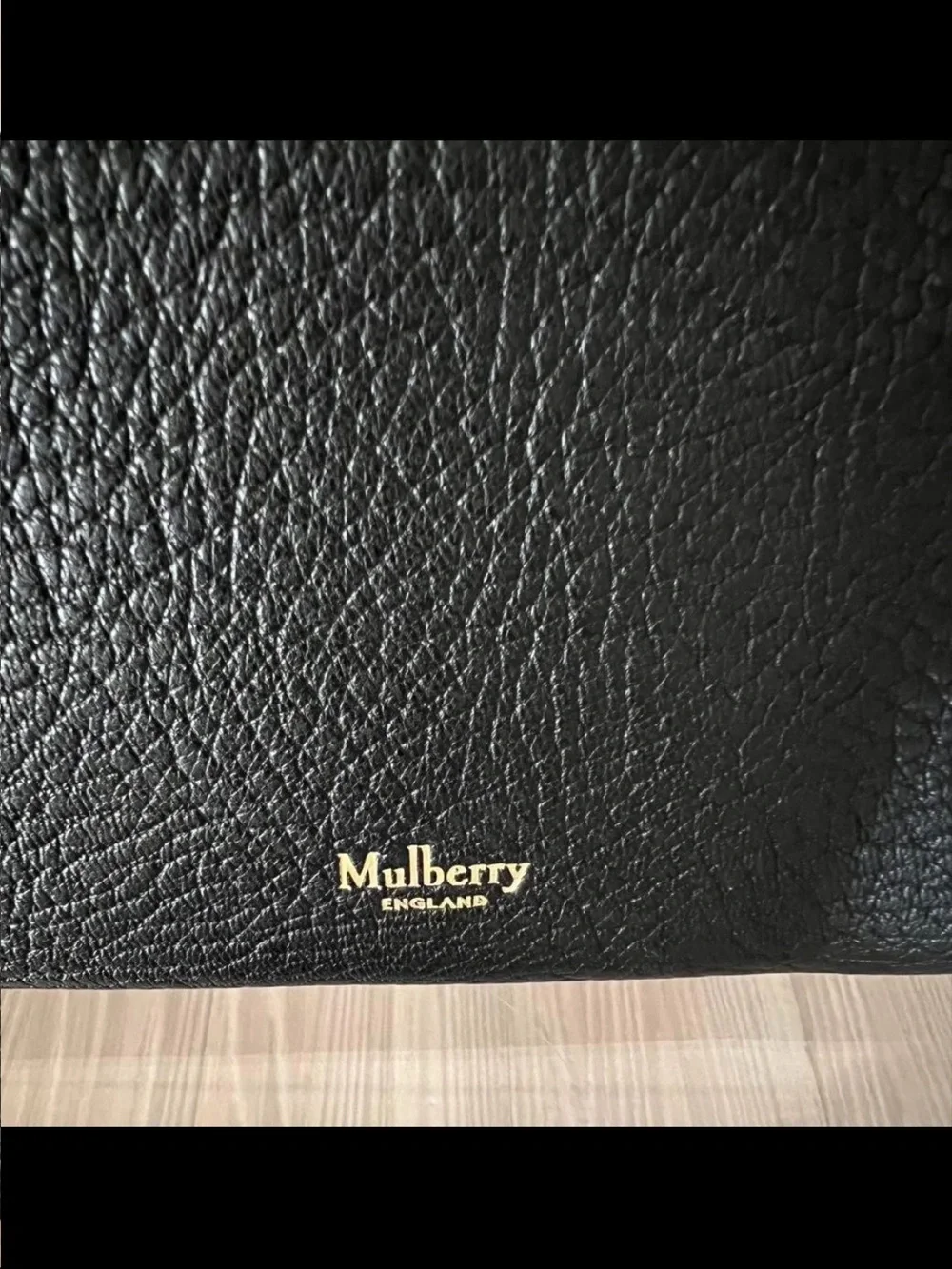 Mulberry Black Pebbled Leather Satchel with Gold Hardware
